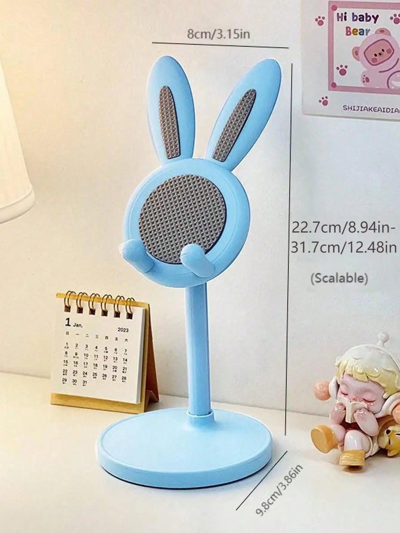 Adjustable Foldable Rabbit Shaped Phone Holder For Bathtub Phone Holder for Desk Lovely Rabbit Ear Cell Phone Stand For iPhone Samsung Universal Adjustable Phone Stand
