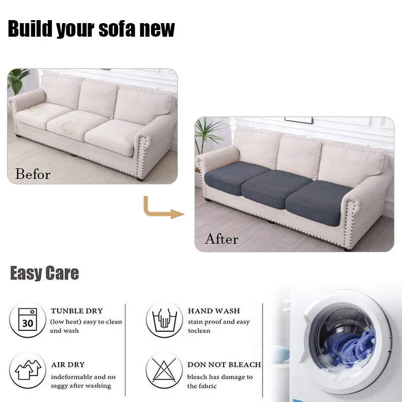 1 2 3 4 Seat Sofa Cushion Cover Back Combination Kit Cover Living Room Waterproof Jacquard Slipcover Couch Seat Protector Case