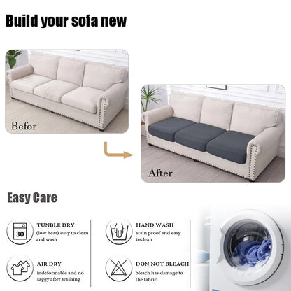 1 2 3 4 Seat Sofa Cushion Cover Back Combination Kit Cover Living Room Waterproof Jacquard Slipcover Couch Seat Protector Case
