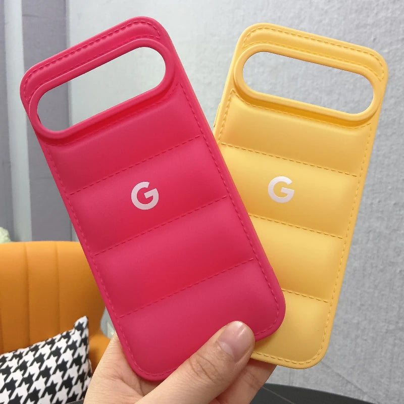 For Google Pixel 10 Pro 9a 9Pro 8 8Pro 7 7a 6 6a 6Pro 5 4 3 5A 4A 3A XL Soft Case Solid Color Liquid Silicone Down Jacket Case