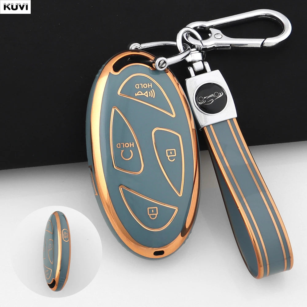 For Hyundai IONIQ 6 New Grand Prix GN7 Kona 5 7 Buttons Fashion TPU Car Remote Key Case Cover Protected Keychain Fob Accessories