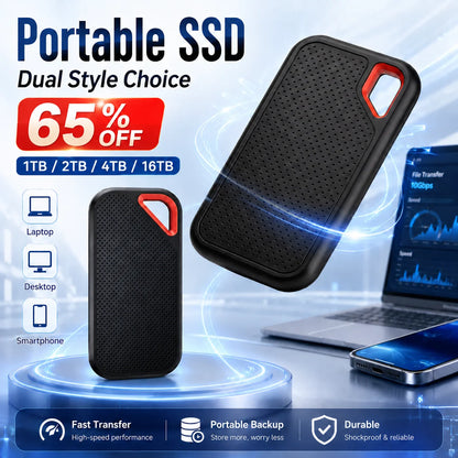 Light Pocket External Hard Drive1TB Hard Disk Storage Device Compatible SSD for MAC PC