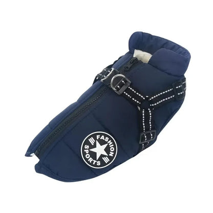 Large Pet Dog Jacket With Harness Winter Warm Dog Clothes For Labrador Waterproof Big Dog Coat Chihuahua French Bulldog Outfits