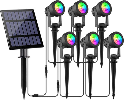 3000K/RGB Solar LED Light Outdoor Solar Spotlight Solar Garden Light Outdoor IP65 Waterproof Solar Power Light Wall Light