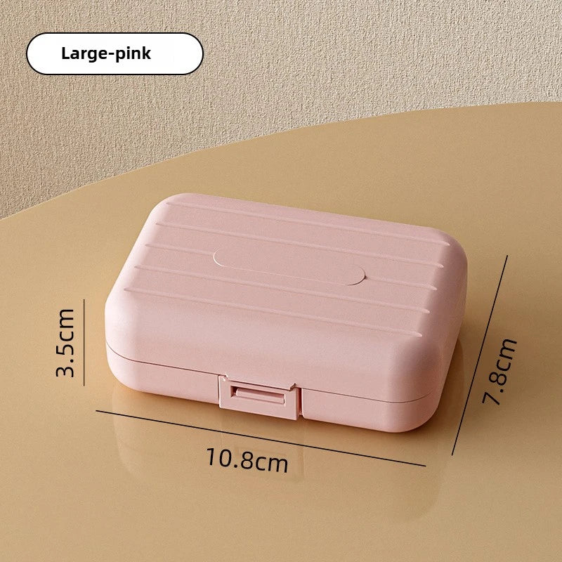 Mini 7 Grids Portable Pill Box Double Sealed Medicine Storage Case Week Long Day Divided Lockable Drug Organizer Weekly Pill Box
