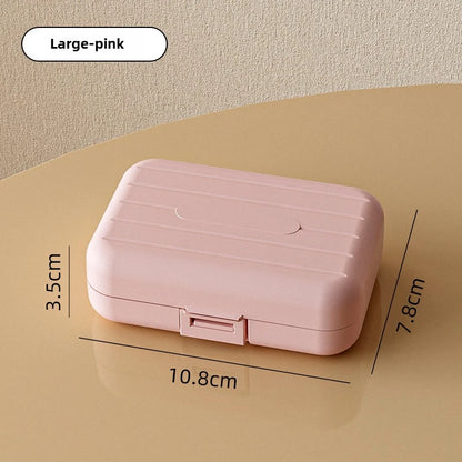 Mini 7 Grids Portable Pill Box Double Sealed Medicine Storage Case Week Long Day Divided Lockable Drug Organizer Weekly Pill Box
