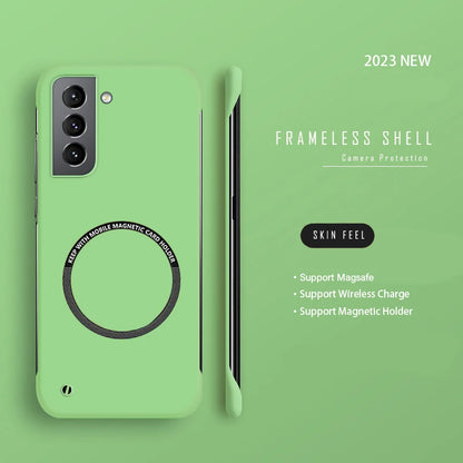 Ultra Slim PC Frameless Magnetic Phone Case For Samsung Galaxy S24 S23 S22 S21 S20 FE Plus NOTE 20 Ultra Magsafe Matte Cover
