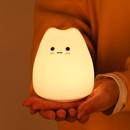 Cat Touch Night Light — 7-Color Changing Bedside Lamp