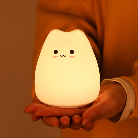 Cat Touch Night Light — 7-Color Changing Bedside Lamp