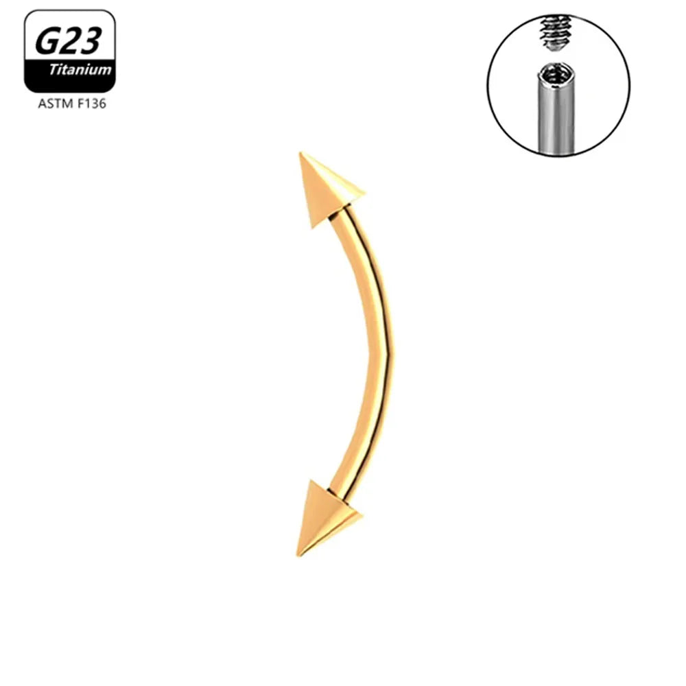 G23 Titanium Eyebrow Piercing Jewelry with Zircon – 1/5/50pcs Wholesale