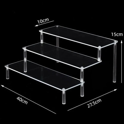 1-5 Tier Iridescent Acrylic Display Risers Stand Shelf for Figures Collectibles Cupcakes Perfumes Jewel Decorating & Organizing