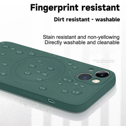 For Magsafe Magnetic Wireless Charge Case For iPhone 14 13 12 11 15 Pro Max Mini XR X S 7 8 Plus Soft Liquid Silicone Back Cover