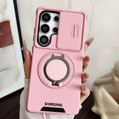 Military Armor Slide Camera Protection Magnetic Bracket Case Samsung S26 S25 FE S24 S23 S25 Ultra S22 Plus S21 A56 A36 A16 Cover