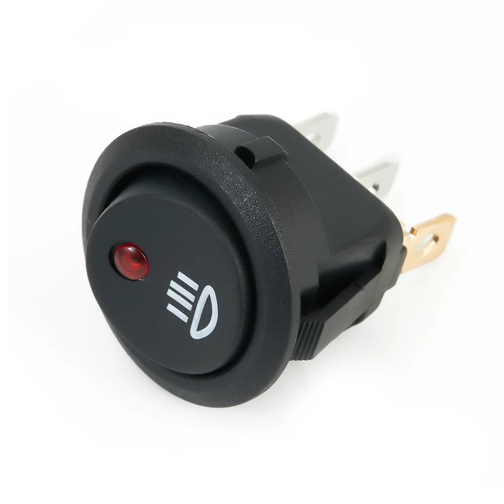 1 Pc On Off Rocker Switch Red Led Fog Light Lamp Symbol Car Van Truck 23mm DC 12V 20A ABS Plastic Fit For Car Van Truck