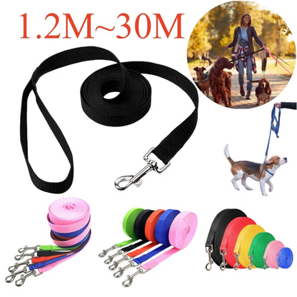 1.2M-30M Long Leash for Dogs Overlength Dog Leash Puppy Outdoor Training Nylon Rope Dog Accessories Extended Control Dog Leashes