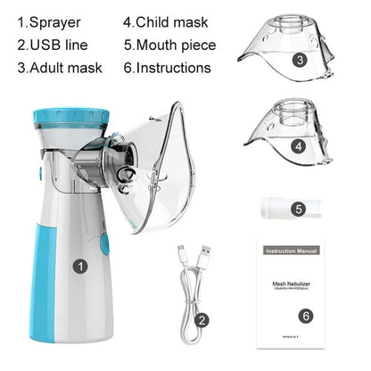 2-in-1 Mini Nano Ion Mist Sprayer - Facial Steamer & Air Humidifier with Water Tank Skin Moisturizing Beauty Skin Care Device