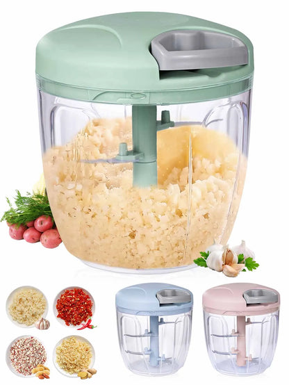 500/900ML Garlic Chopper Manual Rotate Vegetable Cutter Chopper Slicer Fruit Garlic Crusher Kitchen Gadget Blenders Meat Grinder