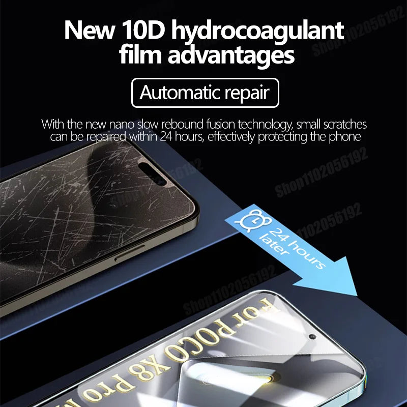 4PCS Hydrogel Film For Xiaomi POCO X8 Pro Max X7 X6 X5 X4 GT X3 M6 M7 Pro Screen Protector For POCO F8 Ultra F7 Pro F6 C75 Film