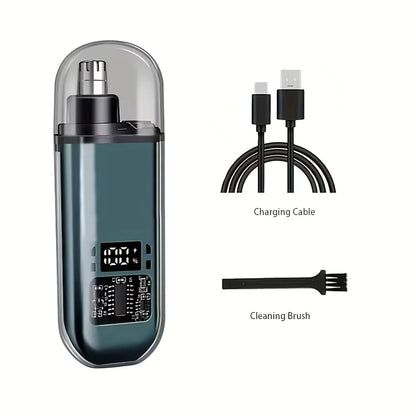 USB Rechargeable Nose and Ear Hair Trimmer for Men, Mini Portable Electric Clipper, Quick Charging, Low Noise, Compact, Washable