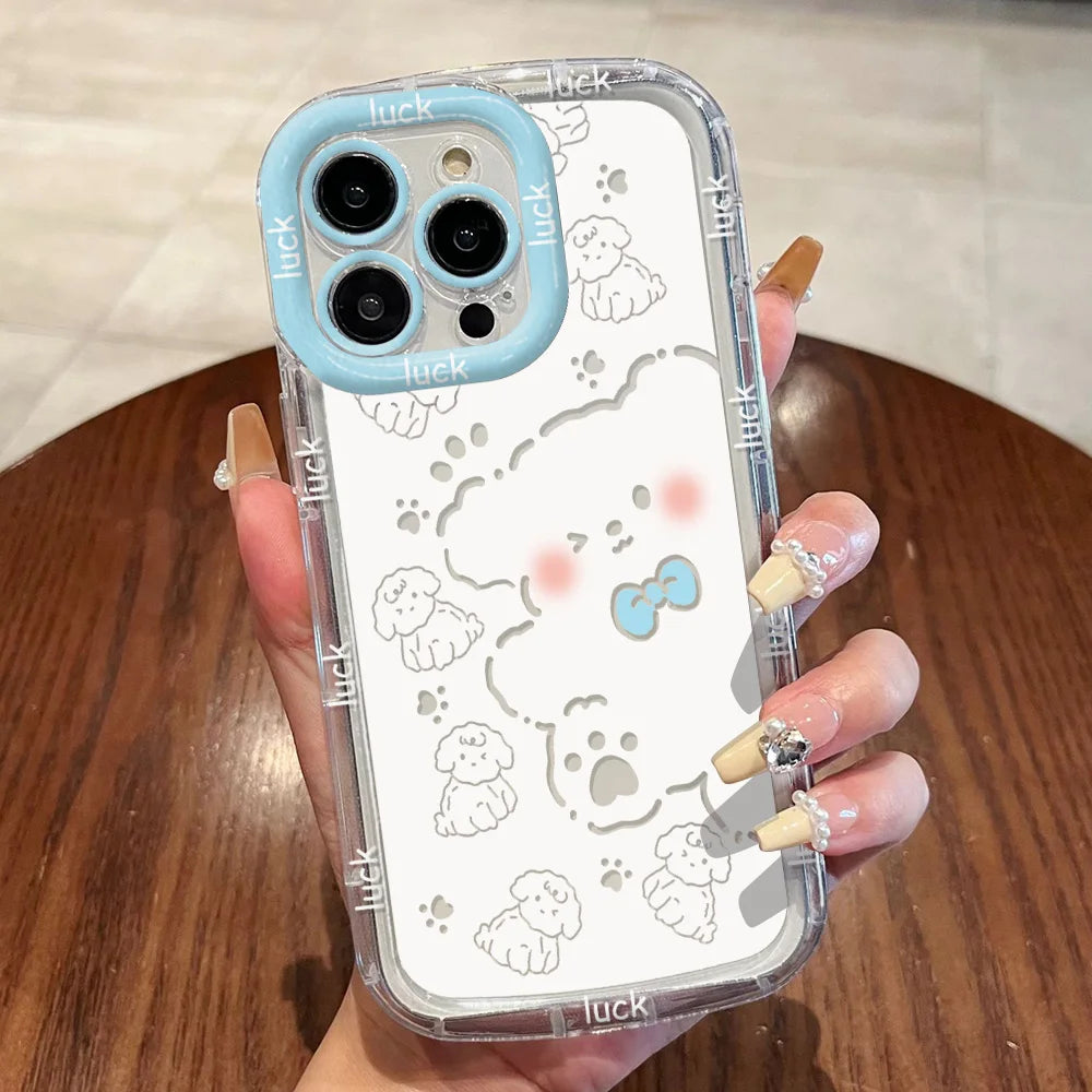 Cut Cat Aninal Phone Case For iPhone 15 Funda iPhone 16 17 Pro Max 11 13 14 12 7 8 Plus SE 2020 Air 17promax Silicone Soft Cover