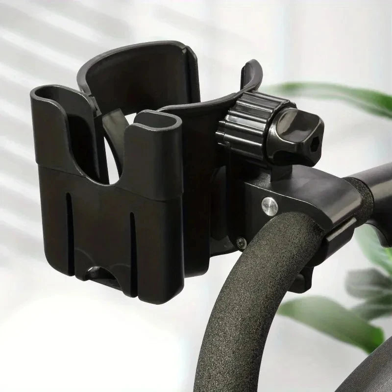 2-in-1 Stroller Cup & Phone Holder, Universal Bottle Bracket for Stroller Wheelchair Accessories