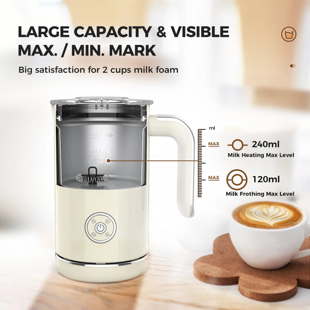 Cafelffe 4in1 Electric Milk Frother Frothing Foamer Chocolate Mixer Cold/Hot Latte Cappuccino Automatic foam milk heater Warmer