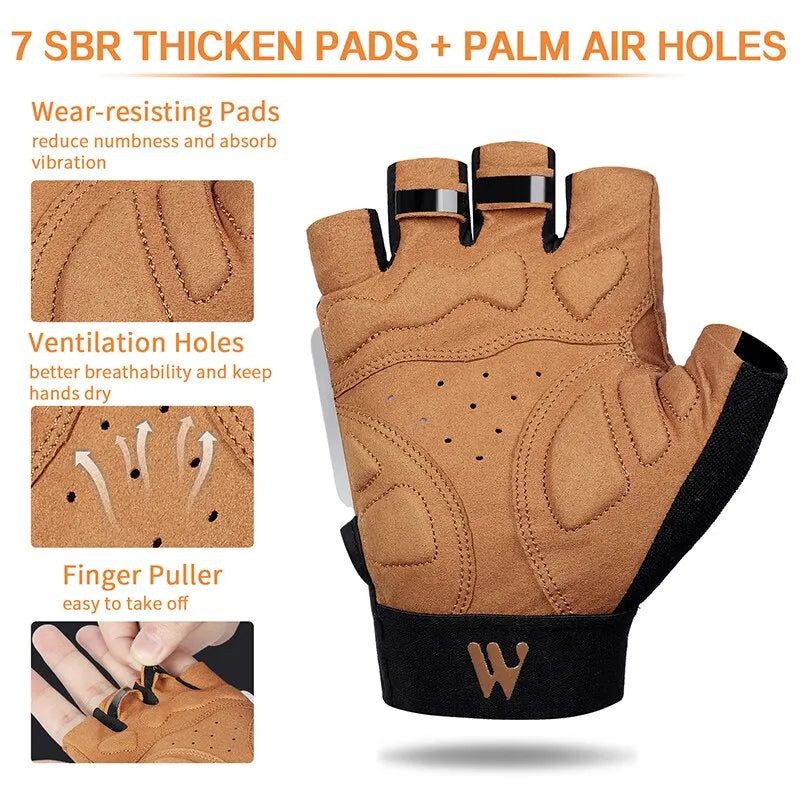 WEST BIKING Half Finger Cycling Gloves — Men & Women, MTB & Gym