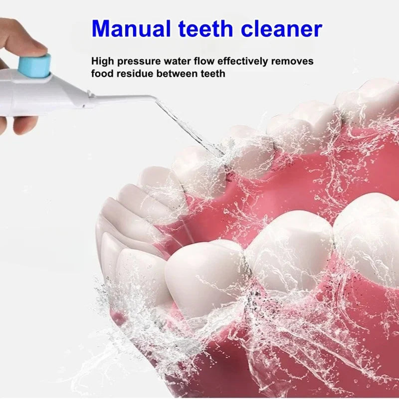 Portable High Pressure Oral Irrigator Household Dental Floss Manual Water Toothpick for Teeth Cleaning