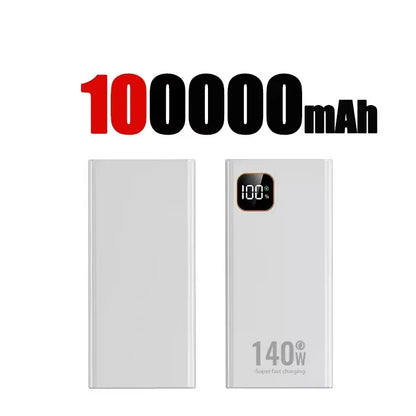 Lenovo 140W Super Fast Charging Ultra Capacity Portable Charger Power Bank 2027 500000mAh CCC For IPhone Samsung