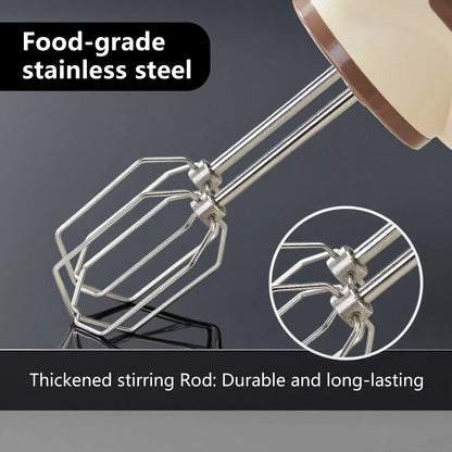 ONEKA Cordless Electric Handheld Mixer 5 Speed With Two Detachable Whisks For Kitchen Baking Starter Kit Gift Idea
