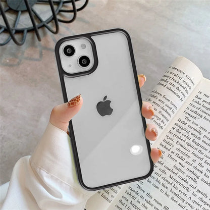Candy Color Transparent Acrylic iPhone Case – TPU Full Coverage Cover for iPhone 7–15 Series