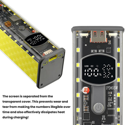 PD65W PD45W Power Bank Case Kit 8*18650 Power Bank Battery Storage Box Fast Charging Battery Holder with LED Light USB+Type-C