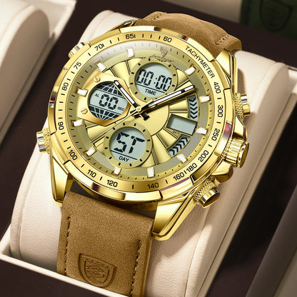 POEDAGAR LED Luxury Men Watch Luminous Week Date Dual Time Display Digital Man Clock Alarm Electronic Men's Quartz Watches Reloj