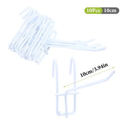 10Pcs Durable 5/10/15/20cm Screen Hooks 3.3mm Thickness Supermarket Iron Wire Mesh Hanging Hooks Iron Grid Hooks For Screen Grid
