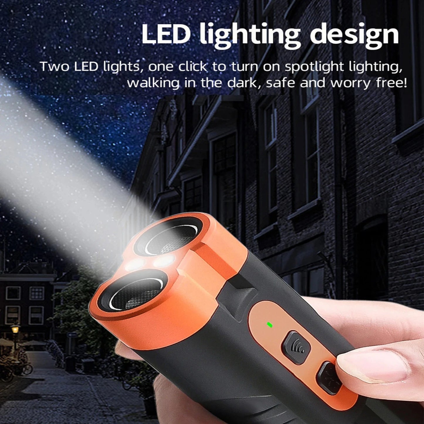 Dual Head Ultrasonic Dog Repeller & Trainer with LED Flashlight