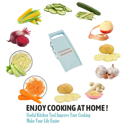5 in1 Vegetable Fruit Slicer Multifunctional Manual Food Grater Cutter Potato Household Chopper Kitchen Veggie Dicer Gadgets
