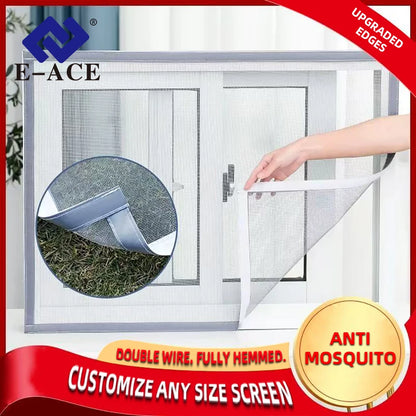 White Custom Size Self-adhesive Anti-mosquito Window Screen Summer Insect-proof Reusable Door Window Mesh Home Protection Mosqui