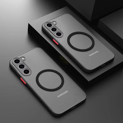 S26 S25 Ultra Plus Case Armor Matte Magnetic For Samsung Galaxy S26 S25 S24 S23 Ultra Plus Cases Frosted Wireless Charge Cover