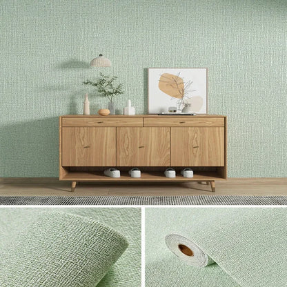 Linen 3D Foam Self-adhesive PVC Solid Color Thickened Waterproof Background Wall Renovation Wallpaper Wall Stickers Home Decor