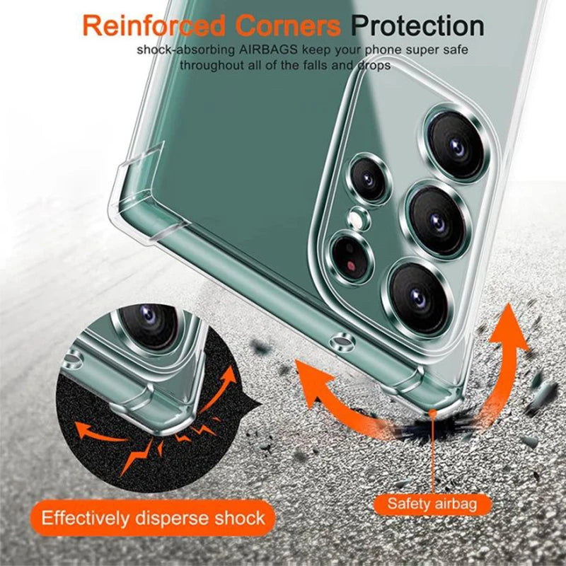 Clear Case For Samsung Galaxy S25 S24 S23 S22 S21 Plus Ultra Shockproof Case A54 A34 A14 A56 A53 A33 A36 A13 A52 A32 A55 Cover