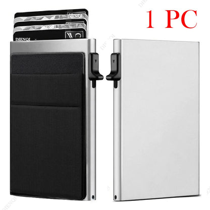 Rfid Credit Card Holder Men Thin Slim Mini Minimalist Wallets Luxury Metal Bank ID Cardholer Case Wallet for Men Carteras \[]pl/