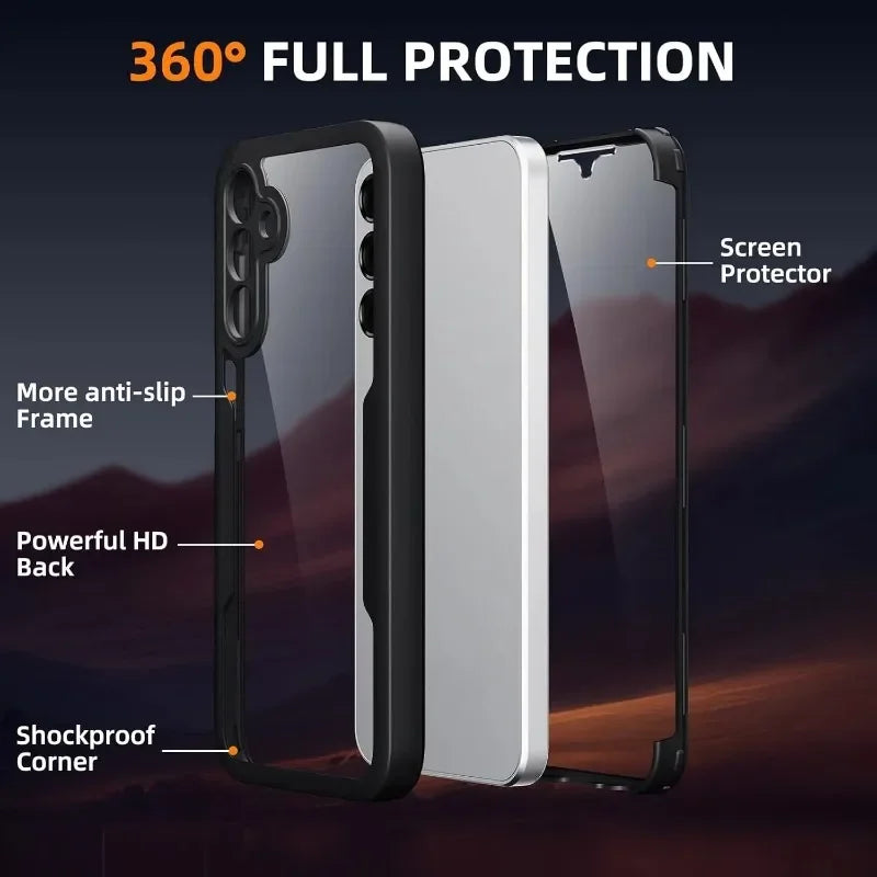 Clear 360° Full Body Screen Protector Case For Samsung Galaxy A56 A36 A26 A16 A55 A35 A15 A25 5G Shockproof Phone Cover Fundas