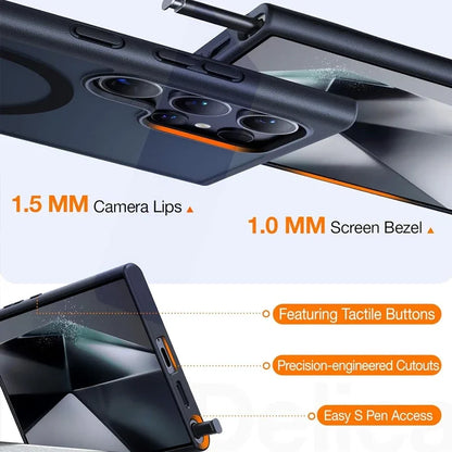 UYUXIO Magnetic Mobile Phone Case with Kickstand for Samsung Galaxy S26 S25 S24 S23 Ultra FE S22 Plus Stand Cases with Holder