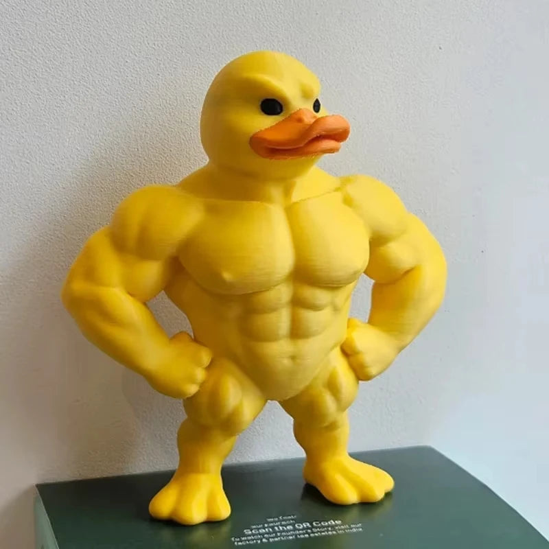 Muscle Duck Figurine – Whimsical Desktop & Bookshelf Decor