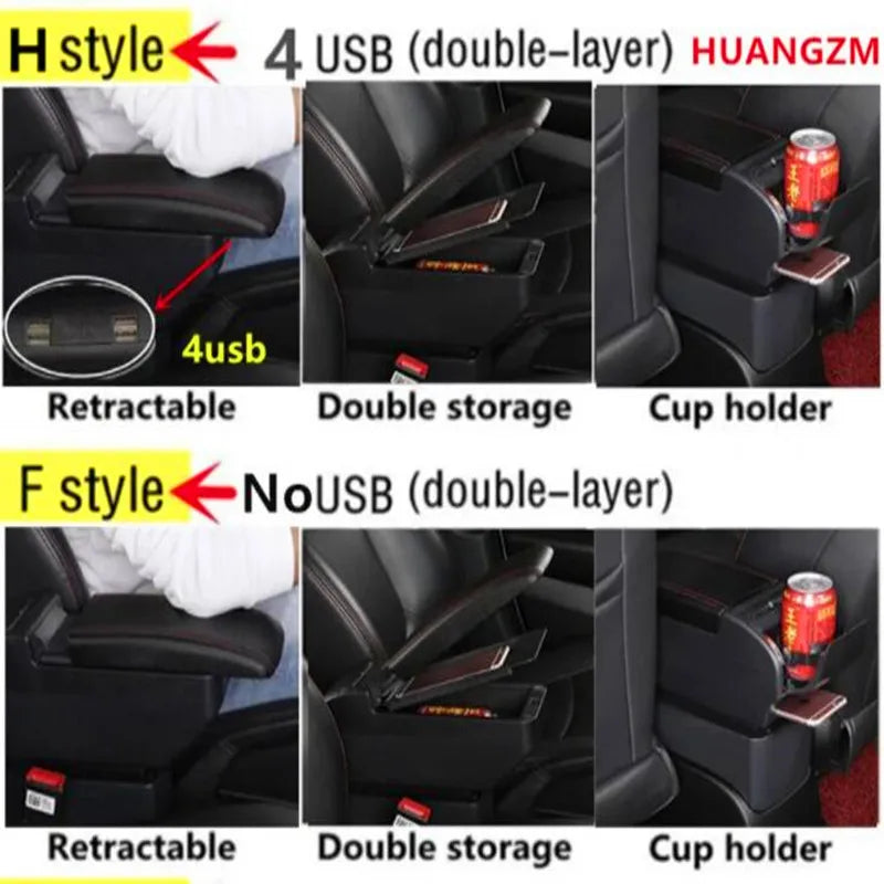For Suzuki Vitara Armrest Box Double Layer Car Armrest Box Central Storage Box Interior Dedicated Retrofit Car Accessories