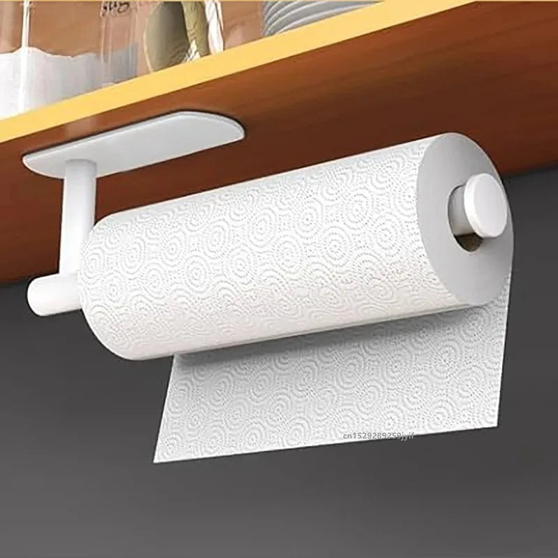Kitchen Paper Towel Holder Adhesive Tissue Hanger Toilet Roll Paper Dispenser Cabinet Storage Napkin Rack Bathroom Accessories