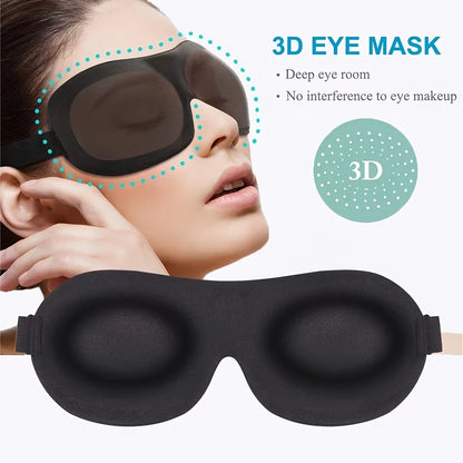 3D Contoured Sleep Eye Mask – Ultra-Soft Light Blocking Cover
