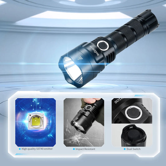 SOFIRN C8G Powerful LED Flashlight 21700 SST40 18650 With Power Indicator Lantern Torch 2 Groups Ramping SOS Beacon Outdoor