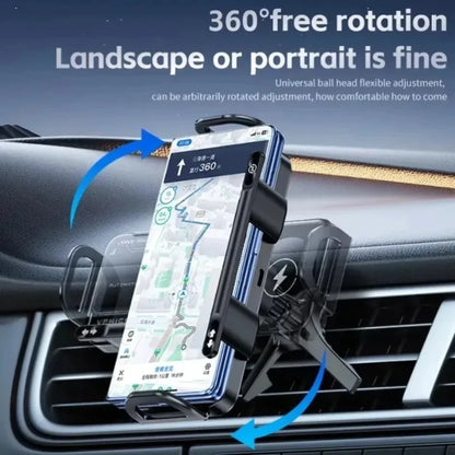 Fast Dual Coil Car Wireless Charger Station Magnet Foldable Cellphone Mount For Samsung Fold 5 4 3 W24 23  S24 S23 S22 Ultra