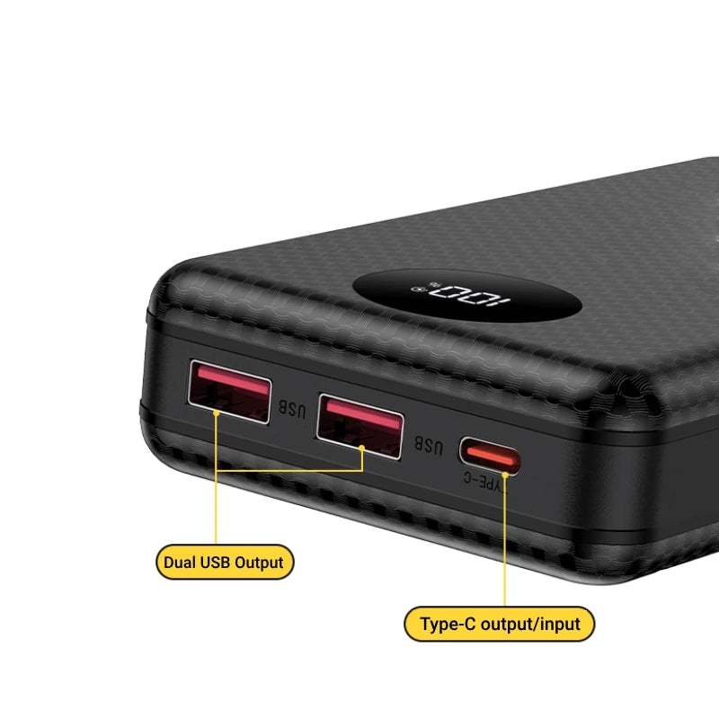 Dual USB Type C Power Bank Shell 5V DIY Shell 18650 Holder Cases Detachable Battery Charge Storage Box With Camping Lights
